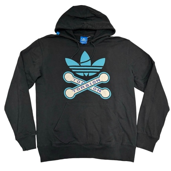 adidas Other - Adidas Torsion Trefoil Hoodie Sweatshirt Men’s Size L Black Embroidered